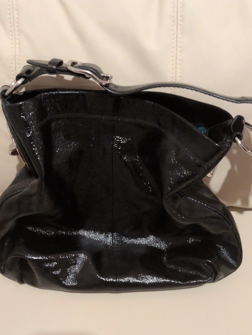 Coach Black Patent Leather Shoulder Bag